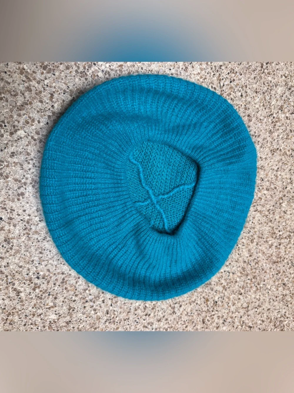 Green Knit Wool-Blend Beret